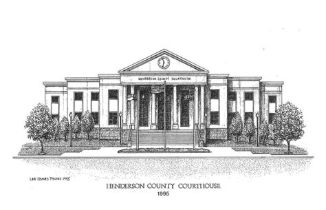 Henderson County Courthouse Drawing by Lee Pantas - Pixels