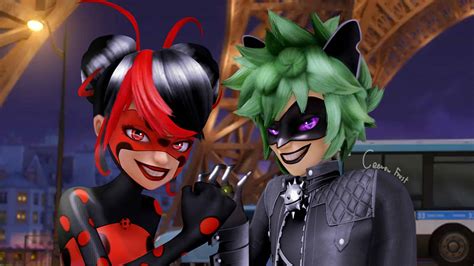 Shadybug and Claw Noir [Miraculous Paris] [EDIT] by CeewewFrost12 on DeviantArt