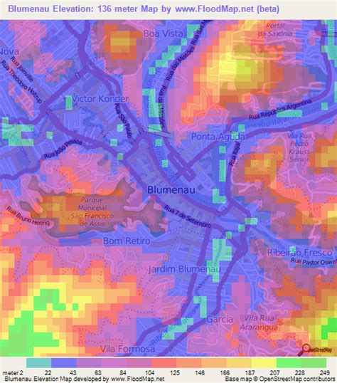 Elevation of Blumenau,Brazil Elevation Map, Topography, Contour