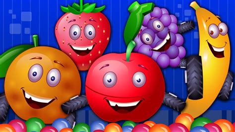 Five Little Fruits | Nursery Rhyme - YouTube