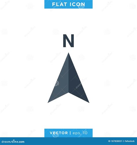 Arrow Compass Icon Template. North Direction Stock Vector - Illustration of media, compass ...