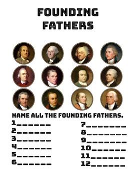 Founding Fathers Worksheet by MyLittleClass | Teachers Pay Teachers