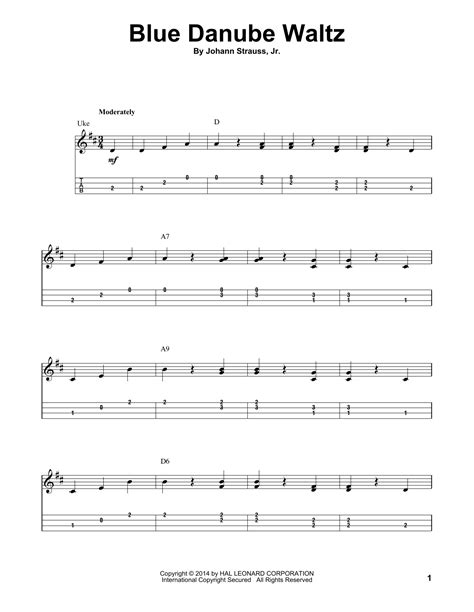 Blue Danube Waltz sheet music by Johann Strauss II (Ukulele – 155023)