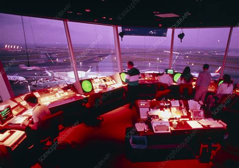 Interior of Air Traffic Control Tower - Stock Image - T610/0133 - Science Photo Library