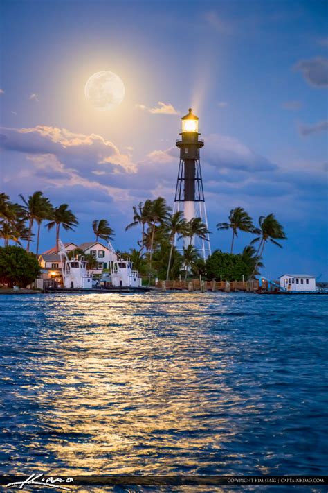 Hillsboro Lighthouse Full Moon – HDR Photography by Captain Kimo