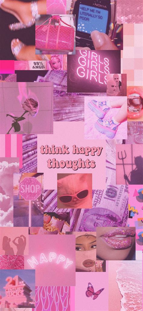 Think Happy Thoughts Aesthetic Pink Wallpapers - Wallpapers Clan