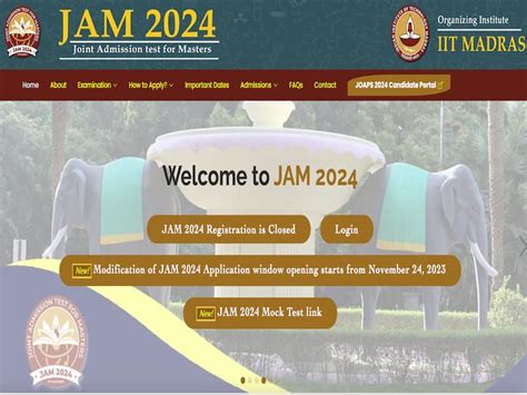 IIT Madras JAM 2024 Application Correction, November 2024 Exam On February 11