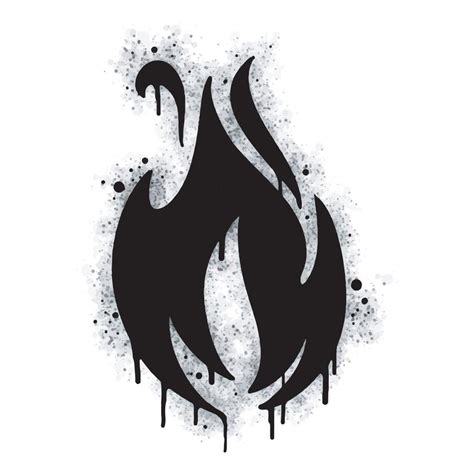 Spray Painted Graffiti Fire flame icon Sprayed isolated with a white ...