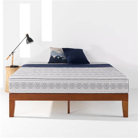 Best Price Mattress 12 Inch Classic Solid Wood Platform Bed Frame, Cherry - Walmart.com ...