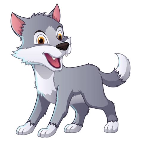 Premium Vector | Little wolf cartoon animal illustration