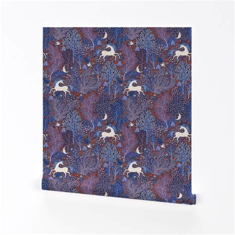 Mystical Unicorn Wallpaper Night Forest Unicorn by Rebecca_reck_art ...