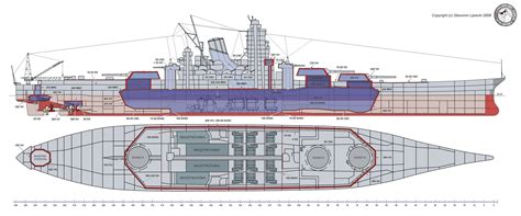 A perfect example of the "All or Nothing" armour scheme — Japanese Battleship Yamato armour ...