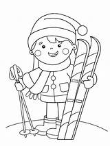 Skiing coloring Pages sketch template