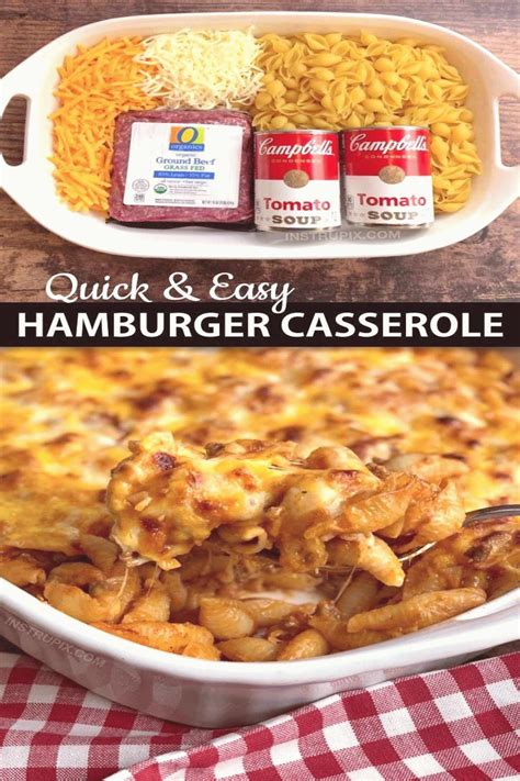 Easy Hamburger Casserole Recipe 4 Ingredients Instrupix | Recipes, Easy hamburger casserole ...