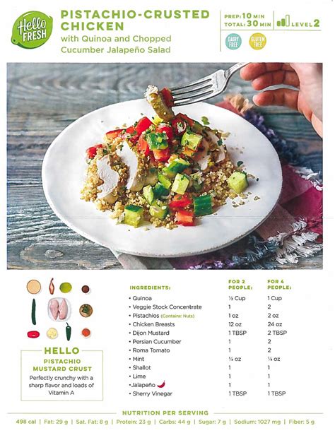 Hello Fresh Pistachio Crusted Chicken (page 1 of 2) | Hello fresh ...