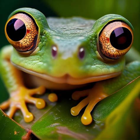 Premium Photo | Frog sitting on a leaf