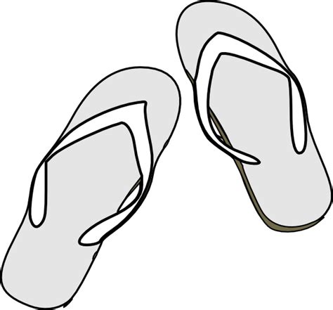 Flip Flops Black White Clip Art at Clker.com - vector clip art online, royalty free & public domain