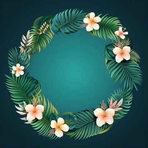 Premium Photo | Floral wreath on background