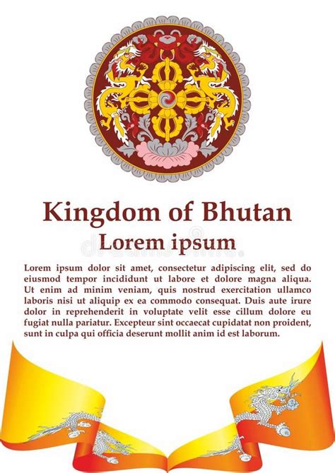 Flag of Bhutan, Kingdom of Bhutan. Template for award design, an official docume , #Aff, #award ...