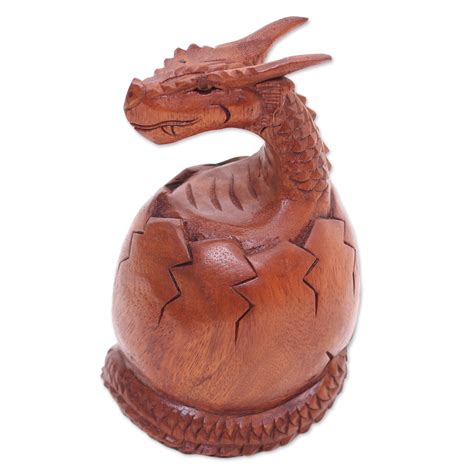 Kiva Store | Hand Carved Suar Wood Balinese Dragon Sculpture ...