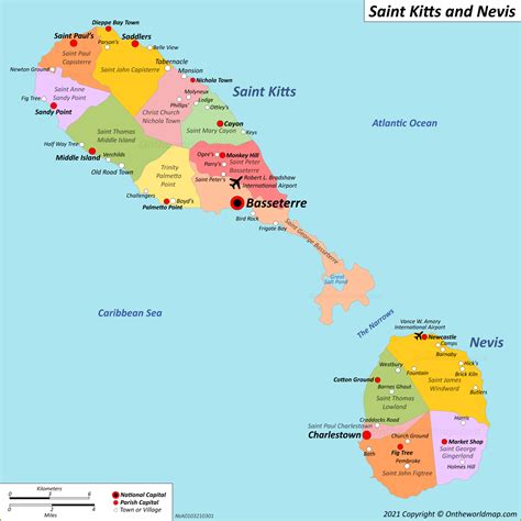 Saint Kitts and Nevis Map | Maps of Federation of Saint Christopher and Nevis