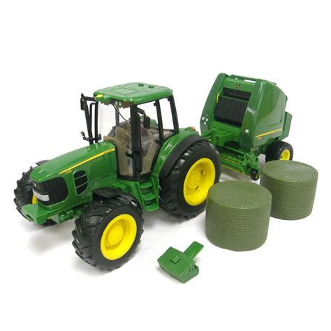 John Deere Ertl 1:16 Big Farm Tractor & Hay Baler/Toy/Kids/Children ...