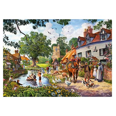 Jumbo Falcon 2 x 1000 Piece Jigsaw Puzzle - A Beautiful Summer's Day