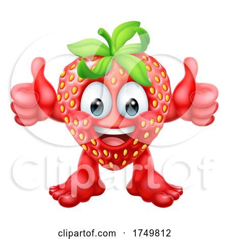 Strawberry Cartoon Emoticon Emoji Mascot Icon Posters, Art Prints by ...