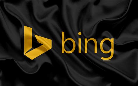 Download wallpapers Bing, logo, emblem, search engine, black silk for desktop free. Pictures for ...