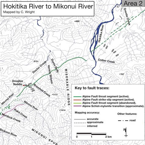 Alpine Fault traces legacy maps, Alpine Fault, Department of Geology, University of Otago, New ...