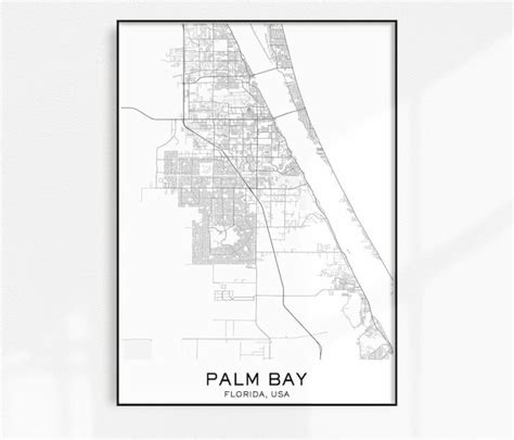 Palm Bay Map Print City Map Prints Palm Bay Map City Maps | Etsy