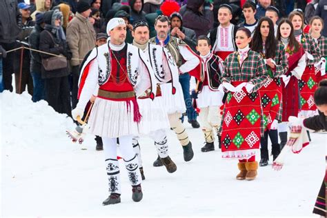 People Dancing in Balkan Traditional Clothing at the Festival Editorial ...