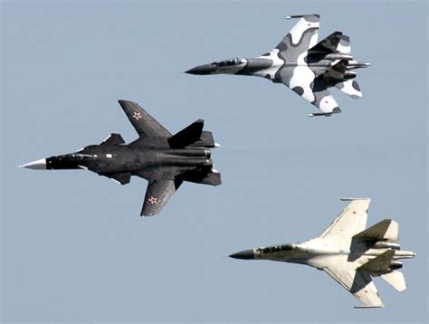 RUSSIA | Russian fighter aircrafts Su-47 (L) and two SU-27 f… | Flickr
