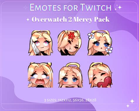 Cute Overwatch 2 Mercy Emotes for Twitch, Youtube, Discord, Chibi ...