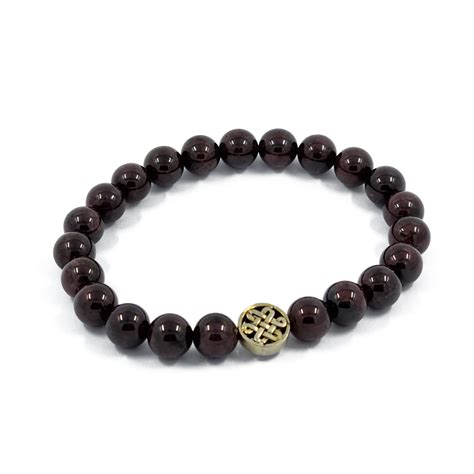 Garnet Bracelet with Mystic Knot - 8Treasures