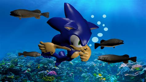 Sonic underwater swimming by Korey-SonicFan22 on DeviantArt