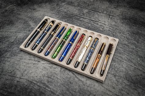 Stack & Store Wood Pen Tray - Holds 11 Pens | Galen Leather