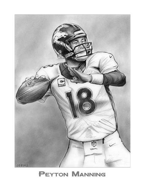 Broncos Peyton Manning Drawing by Greg Joens