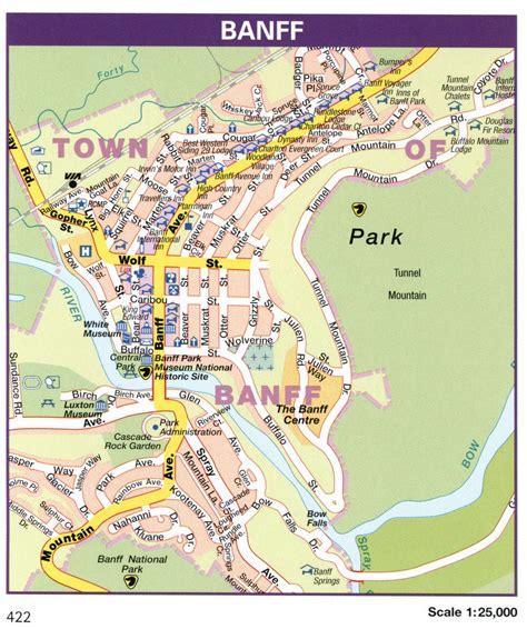 Banff city map, Canada