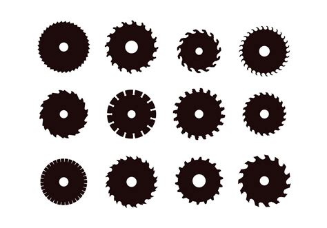 Circular Saw Blade Silhouettes 85167 Vector Art at Vecteezy