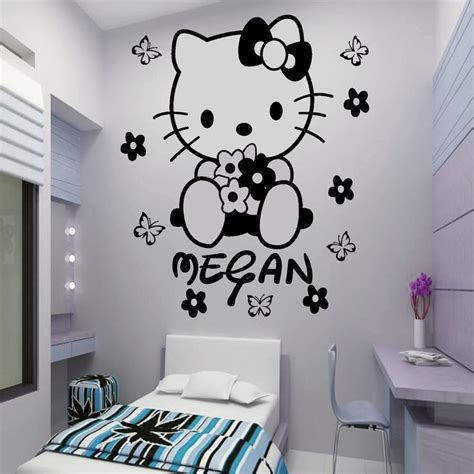 HELLO KITTY fairy Personalised Wall Sticker Art Decal Mural Vinyl butterfly JRD2 | eBay ...