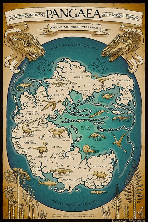 Pangaea | Illustrated map, Ancient maps, Cartography