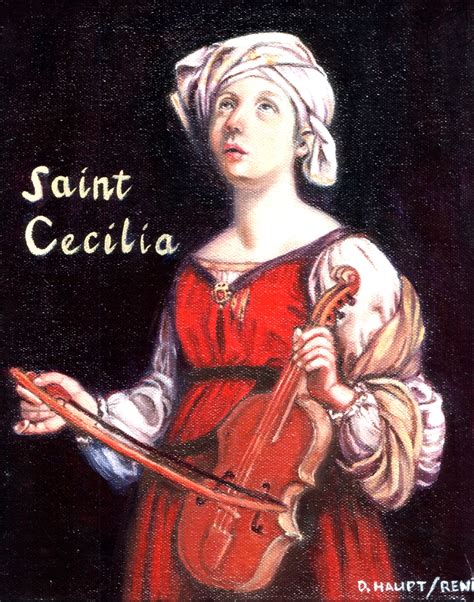 Saint Cecilia, Patron Saint of Music and Musicians - Oil on Canvas, in ...