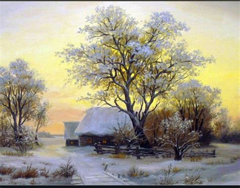 Pin by Annatal on pejzaz | Winter landscape painting, Winter scene ...