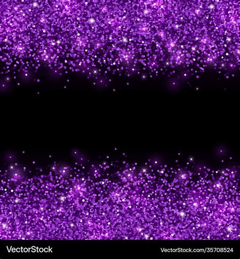 Purple glitter scattered on black background Vector Image