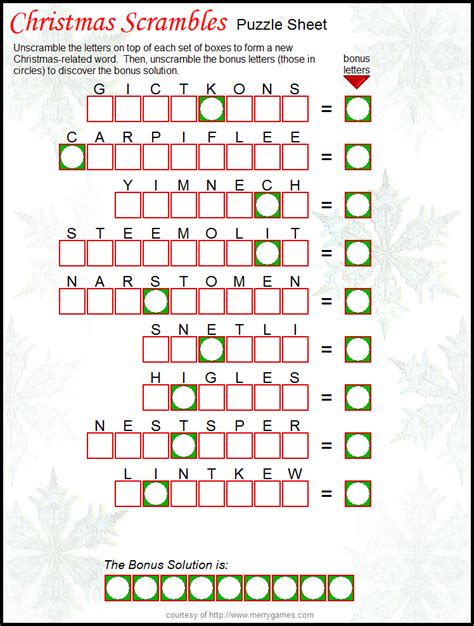 christmas scramble puzzle | Christmas puzzle, Christmas games, Christmas printables