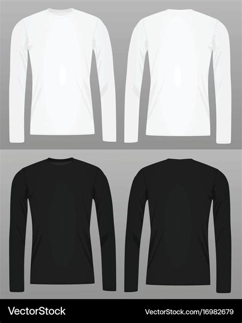 Long sleeve t shirt template Royalty Free Vector Image