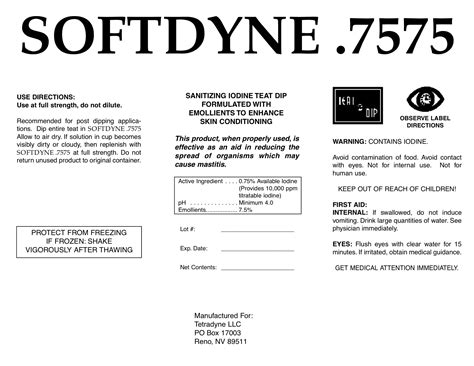 SOFTDYNE .7575- teat dip liquid