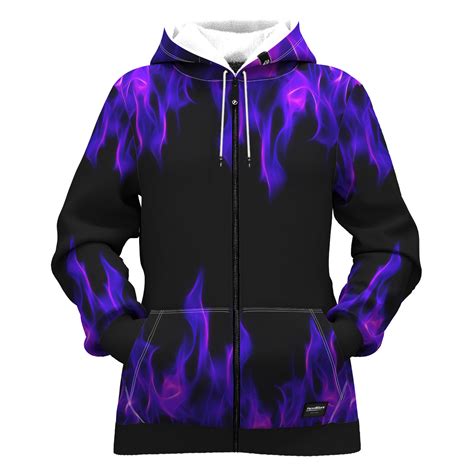 Purple Flame Women Zip Up Hoodie — Fresh Hoods