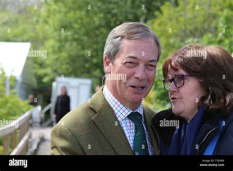 Brexit party leader Nigel Farage speaking in Chester at a Brexit party rally ahead of the ...